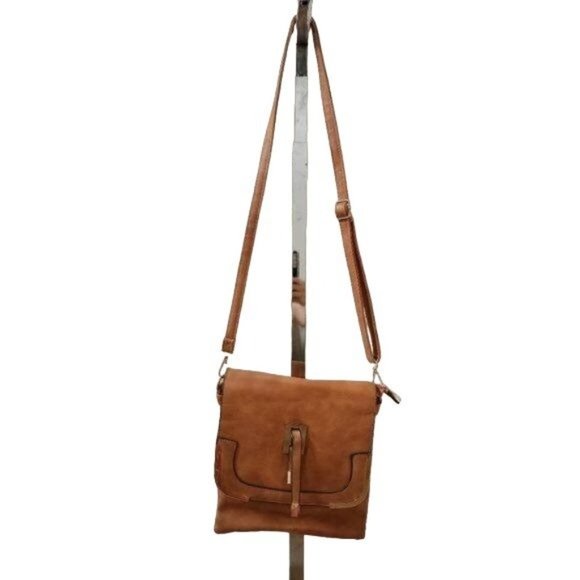Handbags - COPY - Brown Faux Leather Handbag / Purse Crossbody or Shoulder